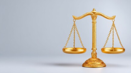 Ornate golden balance scale  detailed closeup image