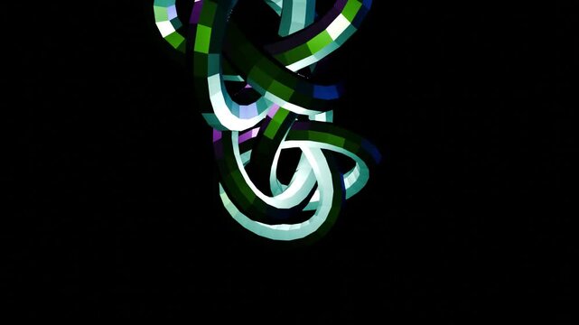 33 seconds of abstract neon  squirming angular knots on black background hd video animation motion graphic screensaver 