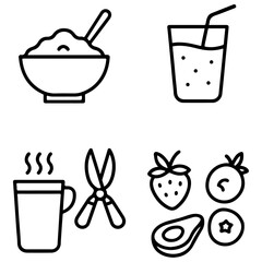 food and drink icon set