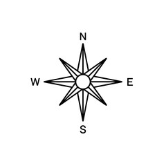 Fototapeta premium Vector compass icon symbolizing navigation and directional guidance