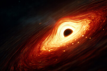 Black hole distorting the structure of space-time