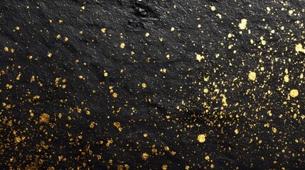Elegant black stone texture with golden glitter for luxurious backgrounds and designs