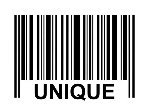 Logo with Unique text in barcode, simple bar code icon