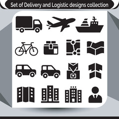 Delivery and Logistics Design Collection Transportation Solutions Represented Diverse Modes and Options for Shipping Goods and Services