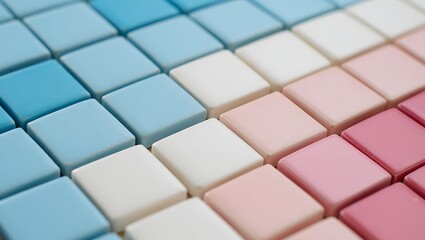 Transgender Pride Flag Made of Square Tiles Close-Up, Creative Transgender Pride Background with Square Tiles