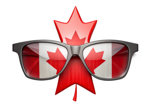  canadian star sunglasses isolated on white background