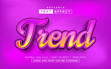 Trend 3D editable text effect style