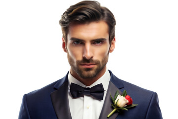 Beautiful, trending and realistic Groom with white background