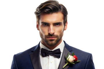 Beautiful, trending and realistic Groom with white background