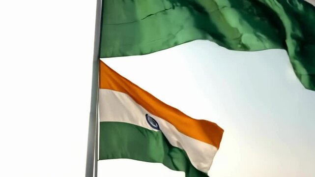 waving flag of india happy independence day of india , 15 aug independence day of india , 