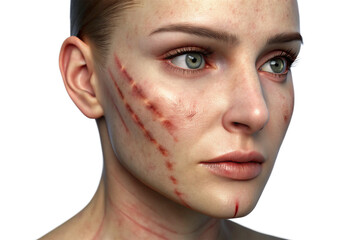 Beautiful, trending and realistic Scars with white background