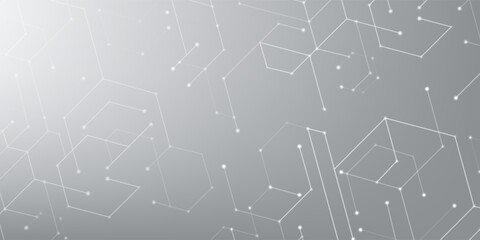 Grey white Abstract technology background, Hi tech digital connect, communication, high technology concept, science, technology background