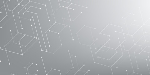 Grey white Abstract technology background, Hi tech digital connect, communication, high technology concept, science, technology background