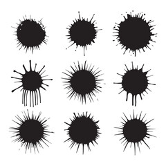 Fototapeta premium Vector design black set paint, ink brush, brush strokes, brushes, lines, frames, box, grungy. Grungy brushes collection. Brush stroke paint boxes on white background.