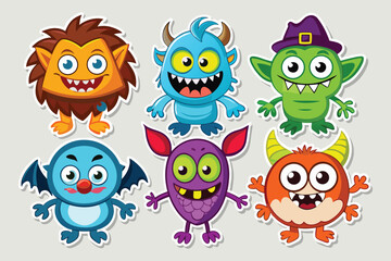 Cute Monster Characters Fun Illustrations for Kids and Design Projects