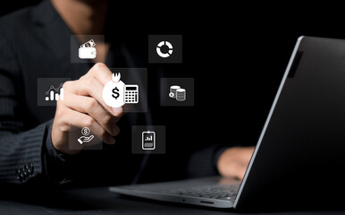 Budget and financial planning concept. Corporate finance and annual strategic plan. Calculate company income and expenses. invest money, business and finance, capital fundraising, loan credit.