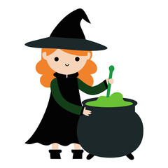 witch with cauldron