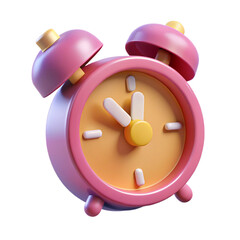 3D Alarm Clock Reminder of Online Shopping on Pink Background  
