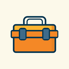  Orange Toolbox Flat Icon Vector Illustration