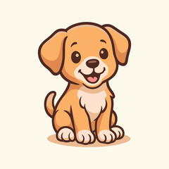  Cute Smiling Puppy Cartoon Vector Icon Illustration