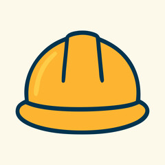  Yellow Construction Hard Hat Flat Vector Icon Illustration