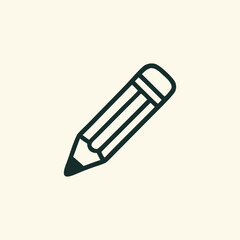  Minimalist Pencil Outline Vector Icon Illustration