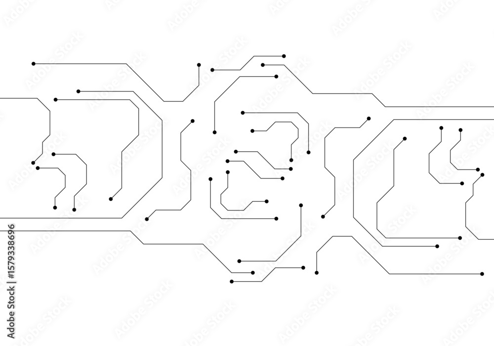 Poster abstract futuristic circuit board illustration, circuit board with various technology elements. circ