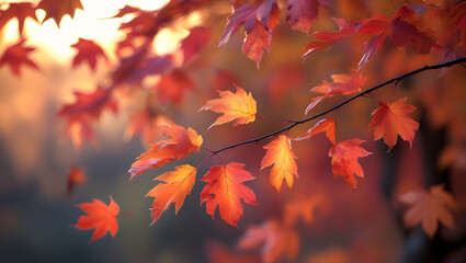 Vibrant Autumn Leaves in Soft Focus