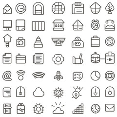 Comprehensive Communication & Contact Icon Set: Minimal Line Style

