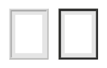 Modern A4 A3 size picture frame mockup. White, and black art painting photo framing