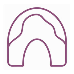 Abstract Purple Archway Illustration with Rounded Edges on a White Background