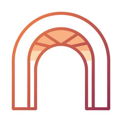 Modern Archway Illustration with Gradient Fill and Geometric Details for Architectural Design