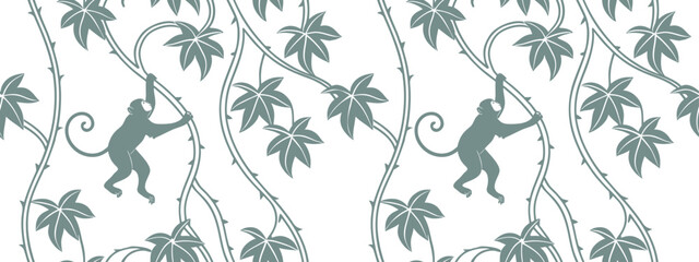 Blue ivy leaves seamless pattern with elegant branches in a minimal botanical design. Perfect for wallpapers, fabrics, packaging, and nature-inspired creative projects.