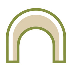 Fototapeta premium Abstract Minimalist Archway Illustration in Earth Tones Modern Logo Design Element Isolated