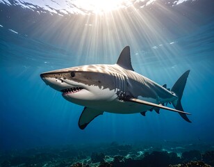 Fototapeta premium Great white shark underwater
