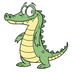 vector illustration of cartoon crocodile