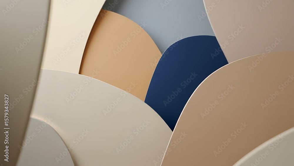 Poster elegant abstract shapes in neutral tones, a modern minimalist design with overlapping geometric elem