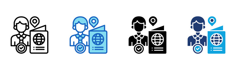 Citizenship Status icon Multi Style Vector Illustration
