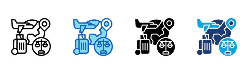 Obraz premium Immigration Laws icon Multi Style Vector Illustration