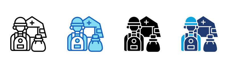 Refugee Program icon Multi Style Vector Illustration