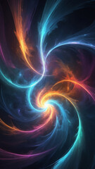 Obraz premium Colorful Cosmic Light Spiral in Deep Space