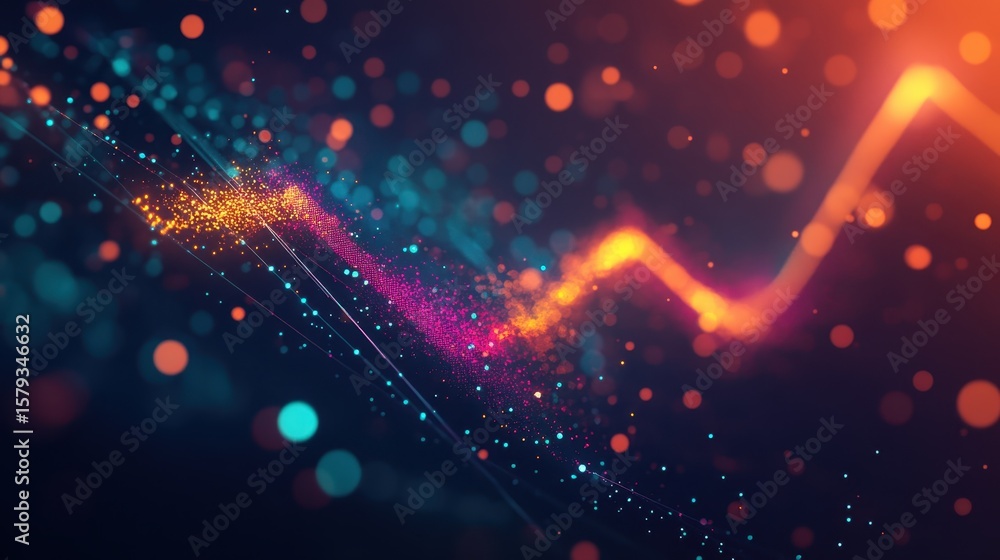Poster dynamic graph arrow symbolizing business growth and progress