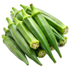 Fototapeta premium Fresh Okra Isolated on Transparent Background