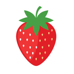 Strawberry vector icon, silhouette of ripe natural fruit on a white background