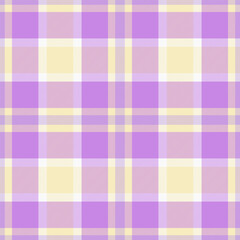 Soft pastel plaid pattern. Lavender and pale yellow create a calming, versatile background. Ideal for textiles, design projects, or digital art.