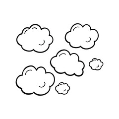 Obraz premium Cloud line art, Cute cloud line art, sky