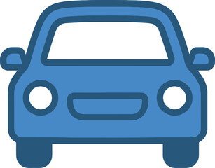 Blue Car Icon Simple Transportation Vehicle Vector Illustration for Design