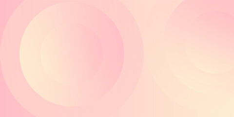 Obraz premium Minimalist banner background, pastel colorful, pink and yellow gradations. Circle effect style geometric, abstract background. Eps 10.