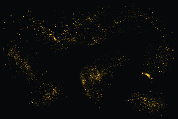 Isolated grunge texture and gold glitter illustration design element set