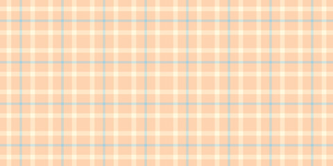 Idea seamless background plaid, graphical check pattern texture. Backdrop fabric vector textile tartan in orange and bisque colors.